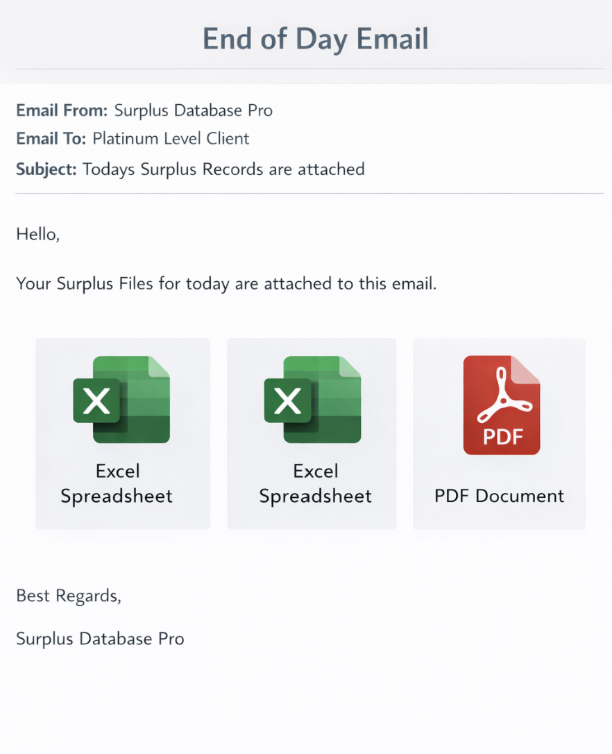 End of Day Email with attachments